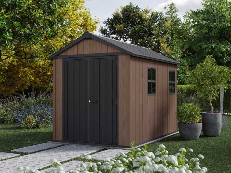 Keter Newton plus 759/975 - Caseta de jard&iacute;n - Con puerta de doble hoja y ventanas