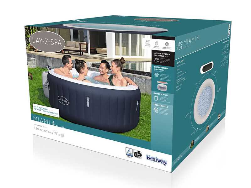 Bestway Lay-Z-Spa Miami AirJet 6001C - &Oslash;180x66 cm - Piscina hidromasaje spa para 3-4 Personas