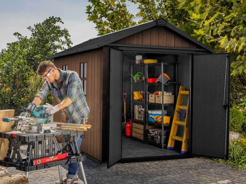 Keter Newton plus 7511/1175 - Caseta de jard&iacute;n - Con puerta de doble hoja y ventanas