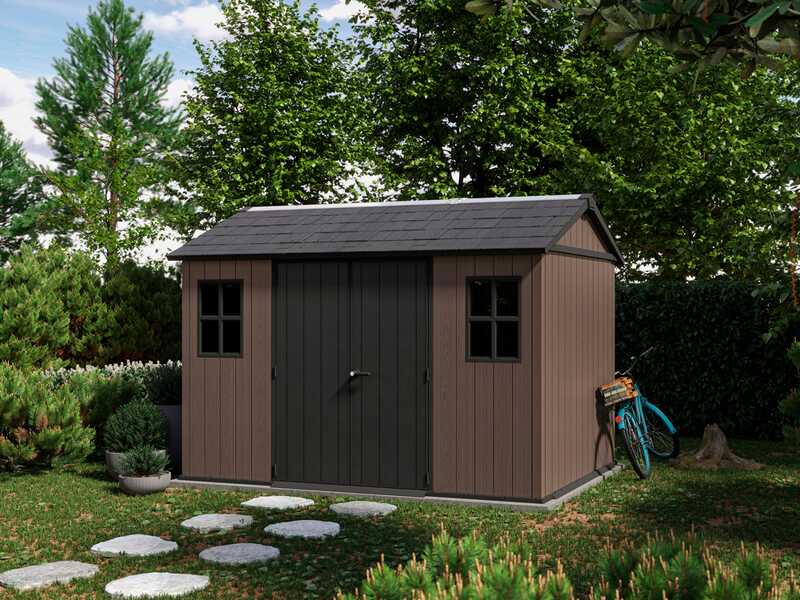 Keter Newton plus 7511/1175 - Caseta de jard&iacute;n - Con puerta de doble hoja y ventanas