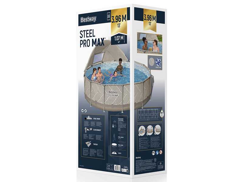 Bestway Steel Pro Max 561FY - &Oslash;396x107 cm - Piscina redonda para 7-8 personas