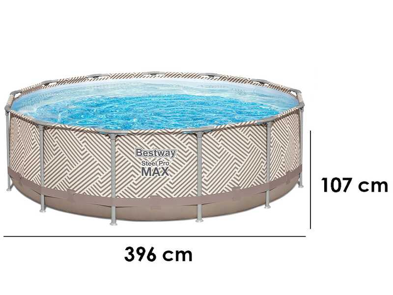 Bestway Steel Pro Max 561FY - &Oslash;396x107 cm - Piscina redonda para 7-8 personas