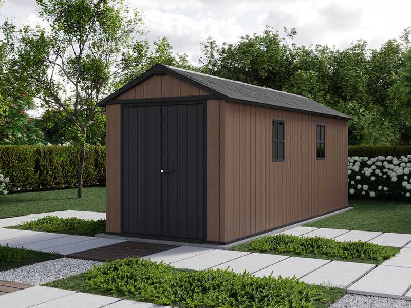 Keter Newton plus 7517/1775 - Caseta de jard&iacute;n - Con puerta de doble hoja y ventanas