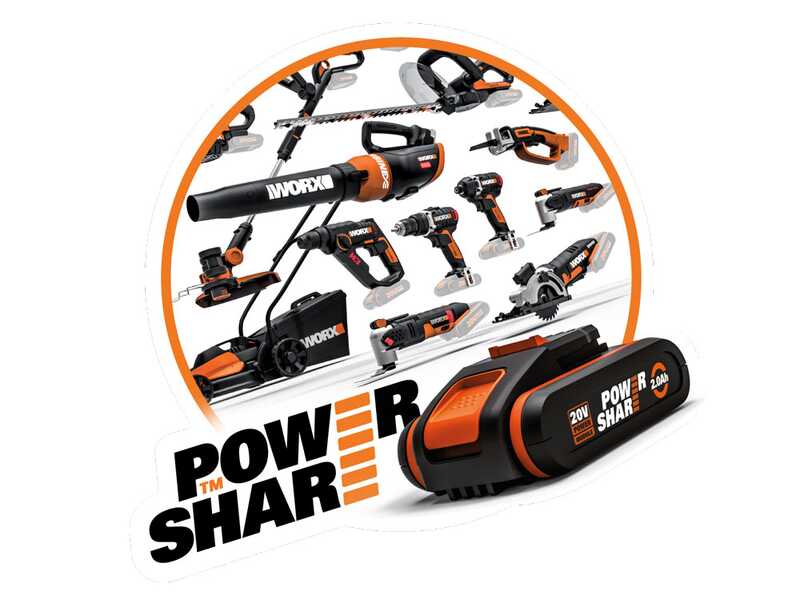 Worx WG918E - Kit Cortasetos + Cortabordes de bater&iacute;a - 20/2Ah