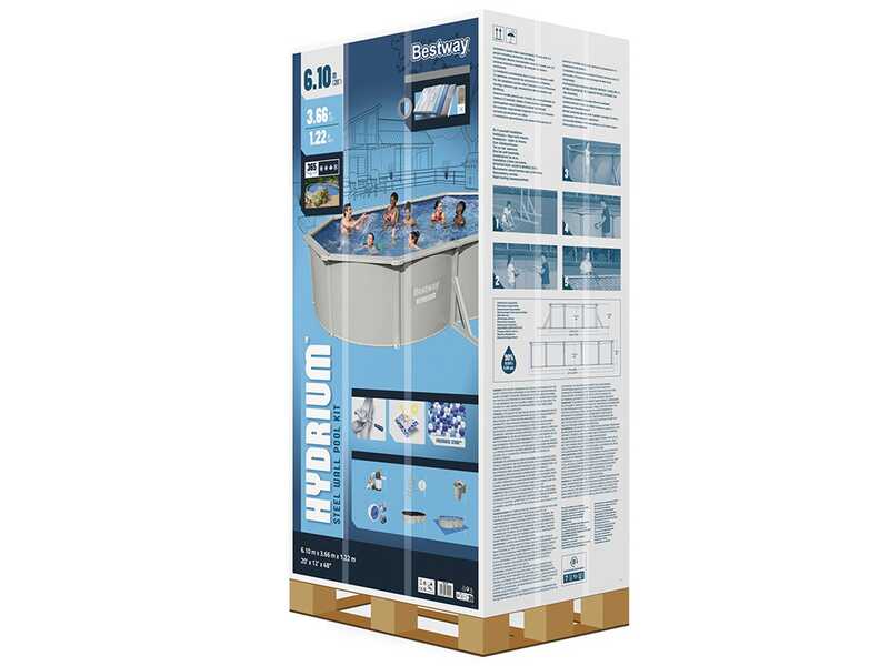 Bestway Hydrium 56369 - 610x366x122 cm - Piscina ovalada para 11-15 personas