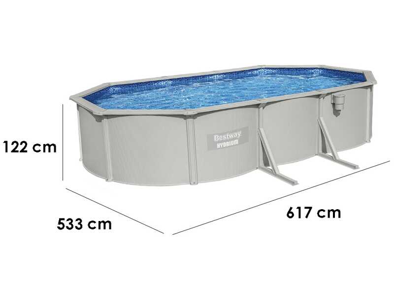 Bestway Hydrium 56369 - 610x366x122 cm - Piscina ovalada para 11-15 personas