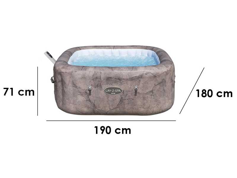 Bestway Lay-Z-Spa Roma AirJet 6001K - 180x180x71 cm - Piscina hidromasaje spa para 5-6 personas