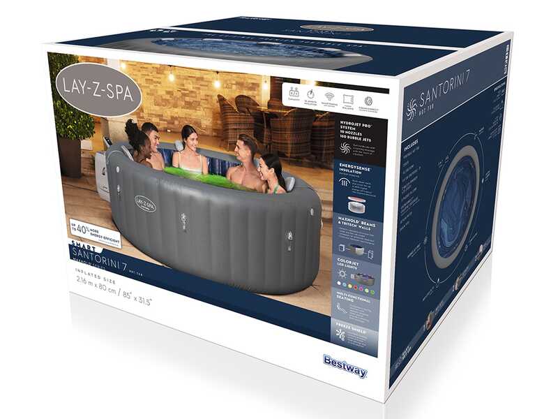 Bestway Lay-Z-Spa Santorini HydroJet 6001T - &Oslash;216x80 cm - Piscina hidromasaje spa