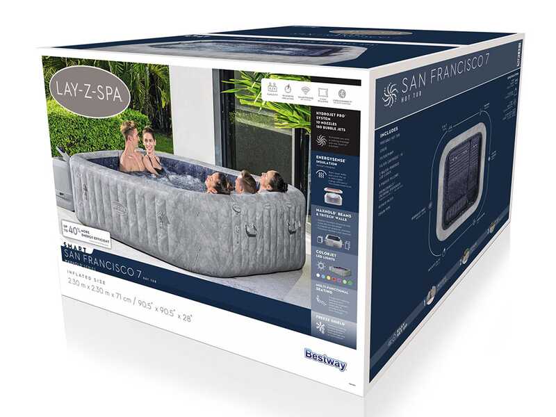 Bestway Lay-Z-Spa San Francisco HydroJet 6001Q - 230x230x71 cm - Piscina hidromasaje spa
