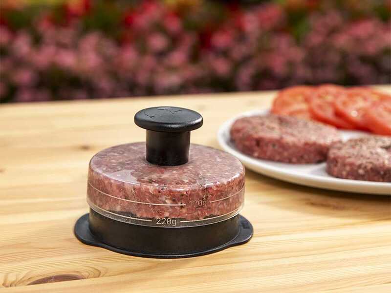 Prensa de pl&aacute;stico para hamburguesas Weber