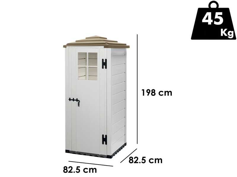 Garofalo Tuscany Evo 80 Pagoda - Caseta de jard&iacute;n para herramientas - Con ventana - 82.5x82.5x198 cm