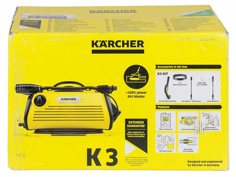Karcher K3 Horizontal Plus - Hidrolimpiadora port&aacute;til de agua fr&iacute;a - 120 bar - 380 L/h