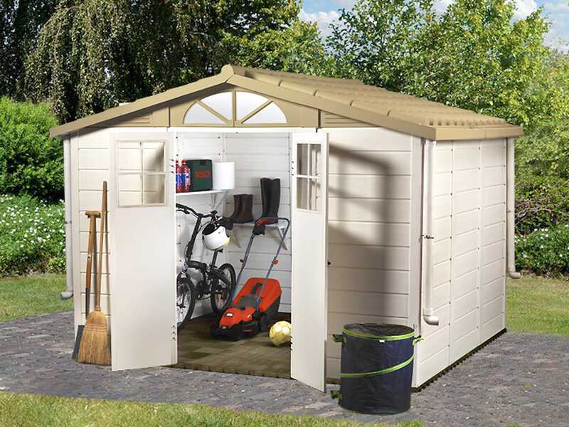 Garofalo Tuscany Evo 280 - Caseta de jard&iacute;n - Con ventanas y puerta de doble hoja - 282.5x242.5x225 cm