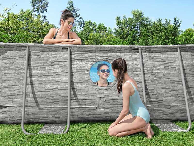 Bestway Steel Pro Max Splashview 56946 - 488x305x107 cm - Piscina ovalada para 7-8 personas