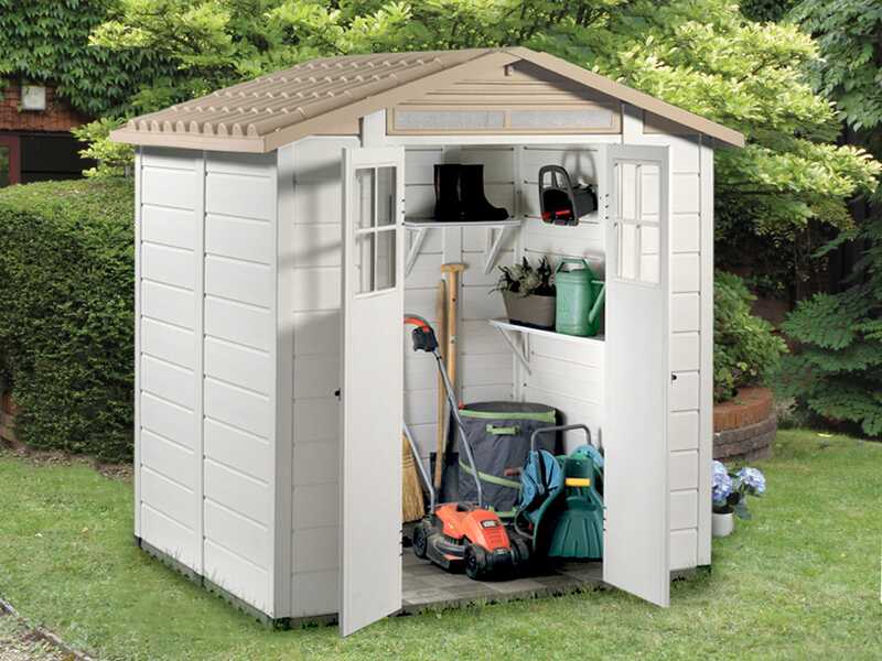Garofalo Tuscany Evo 200 - Caseta de jard&iacute;n - Con ventanas y puerta de doble hoja