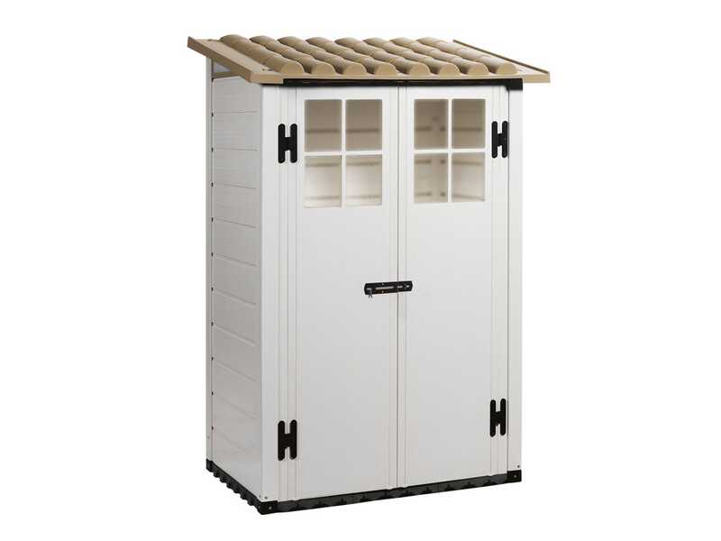 Garofalo Tuscany Evo 100 - Caseta de jard&iacute;n - Con ventanas y puerta de doble hoja