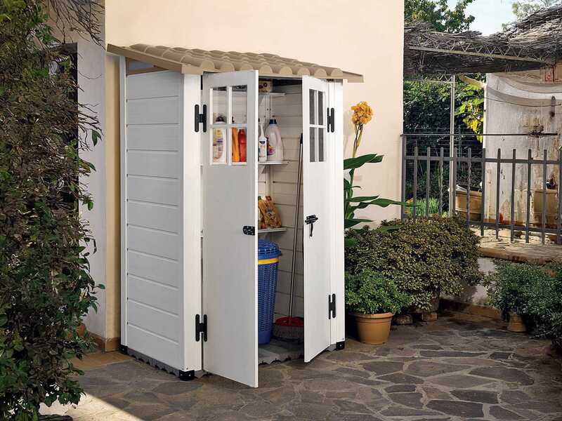 Garofalo Tuscany Evo 100 - Caseta de jard&iacute;n - Con ventanas y puerta de doble hoja