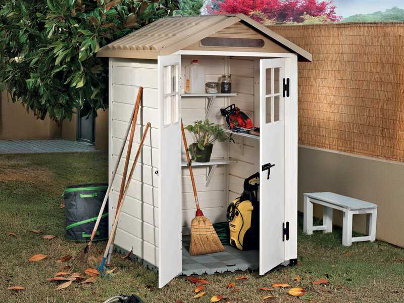 Garofalo Tuscany Evo 120 - Caseta de jard&iacute;n - Con ventanas y puerta de doble hoja - 122.5x122.5x214 cm