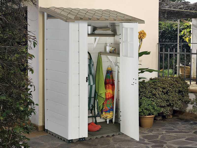 Garofalo Tuscany Evo 100 - Caseta de jard&iacute;n - Con ventana y puerta de una hoja - 122.5x82.5x201 cm