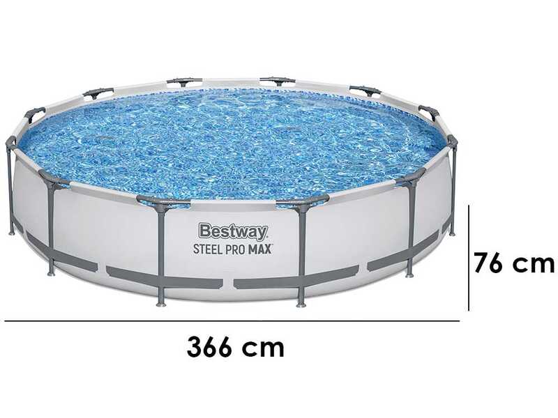Bestway Steel Pro Max 56416 - &Oslash;366x76 cm - Piscina redonda para 5-6 personas