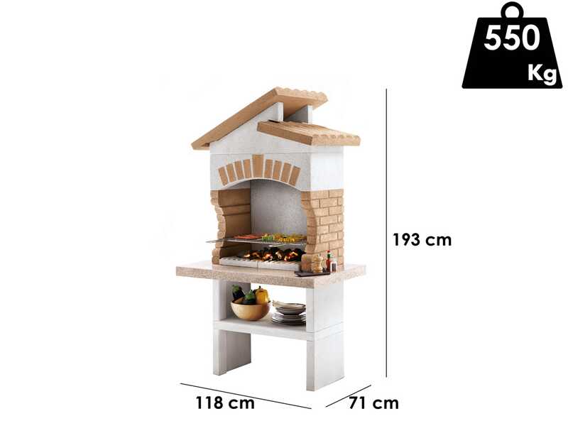 Palazzetti Tupai 2 - Barbacoa de obra a le&ntilde;a y carb&oacute;n