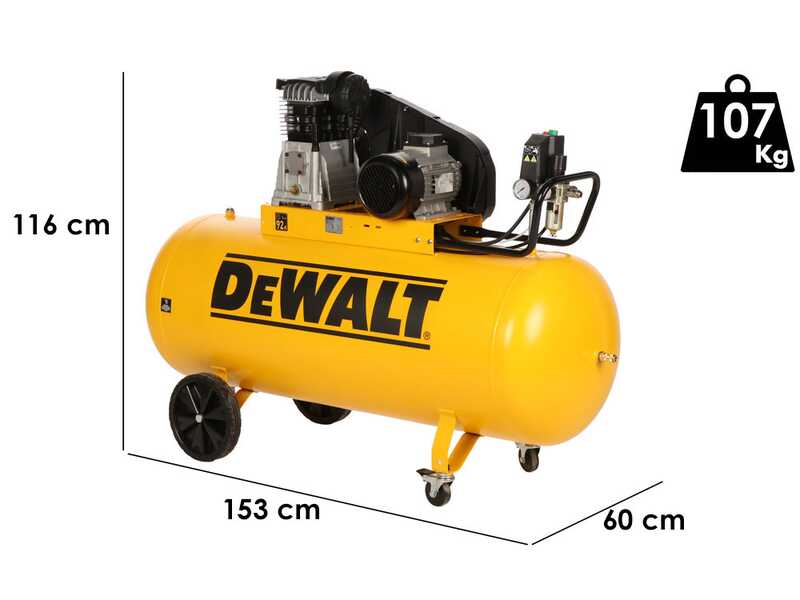 DeWalt DXCMB4T270HE - Compresor de aire el&eacute;ctrico trif&aacute;sico de correa - Motor 4 HP &ndash; 270 L