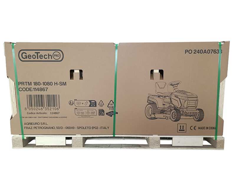 GeoTech-Pro PRTM 180-1080 H-SM - Tractor cortac&eacute;sped - Cambio hidrost&aacute;tico - Salida lateral y Mulching