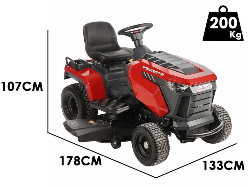 GeoTech-Pro PRTM 180-1080 H-SM - Tractor cortac&eacute;sped - Cambio hidrost&aacute;tico - Salida lateral y Mulching