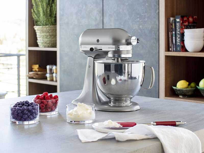 KitchenAid Artisan 5KSM125-ECU Gris Plata - Amasadora con cabeza inclinable