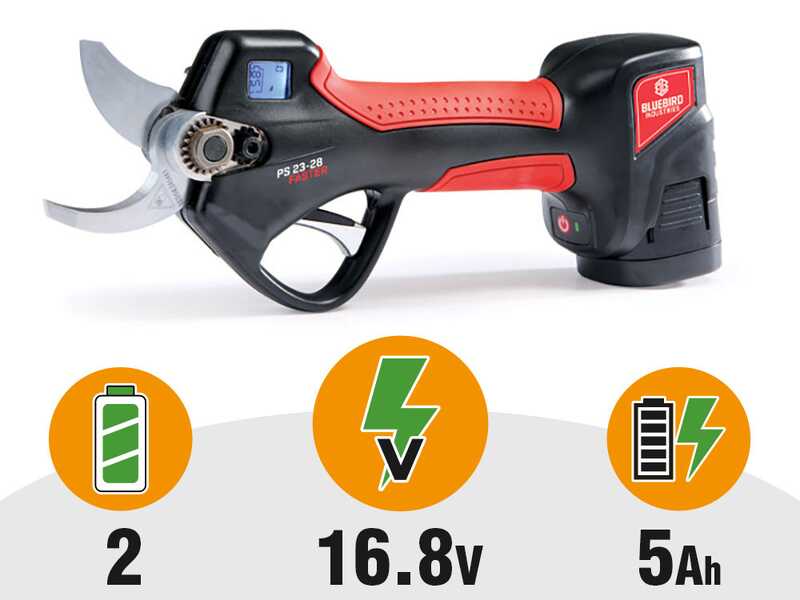 Blue Bird PS 23-28C Faster - Tijera el&eacute;ctrica de poda - 2x 16.8V 2.5Ah