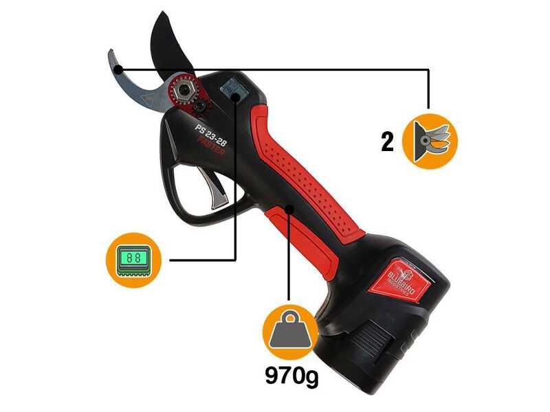 Blue Bird PS 23-28C Faster - Tijera el&eacute;ctrica de poda - 2x 16.8V 2.5Ah