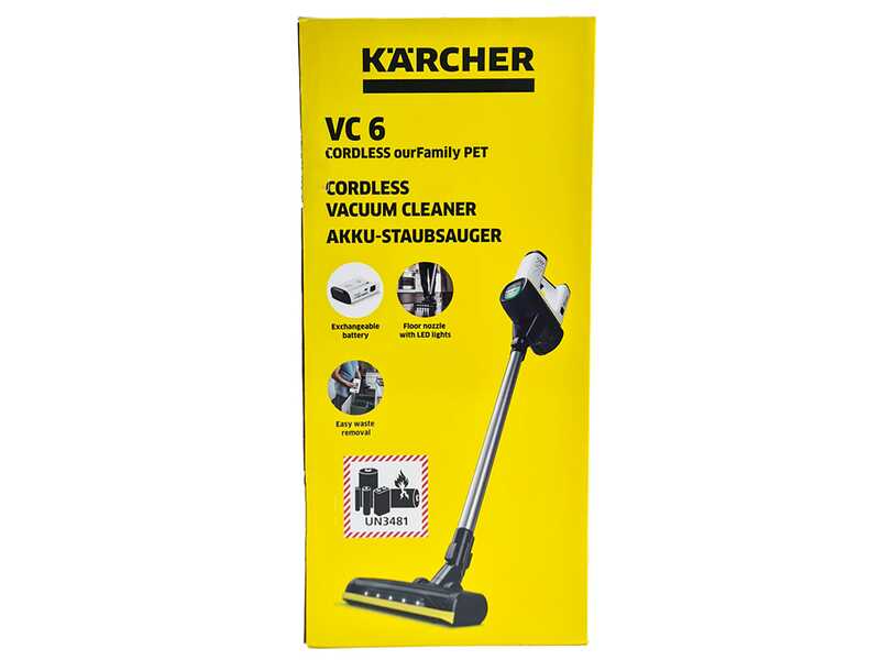 Karcher VC 6 Cordless ourFamily Pet - Escoba el&eacute;ctrica - 25.2 V - 2.5 Ah