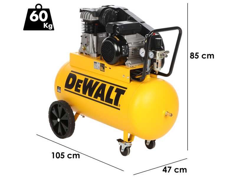 DeWalt DXCMB3M100HE - Compresor de aire el&eacute;ctrico monof&aacute;sico de correa - Motor 3 HP &ndash; 100 L