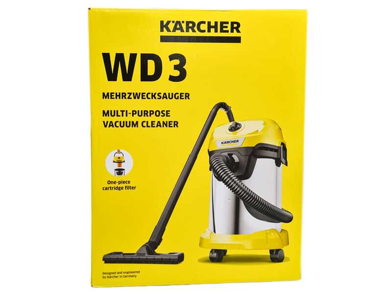 Karcher WD 3 S V-19/4/20 - Aspirador - Bid&oacute;n de acero INOX - 19 litros