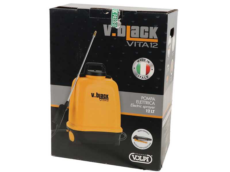 Volpi V-BLACK VITA 12 - Pulverizador el&eacute;ctrico a bater&iacute;a de mochila y carrito - Con tubo de 2 m