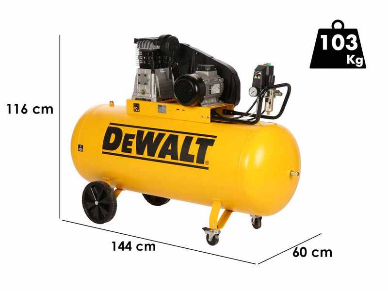 DeWalt DXCMB4T200HE - Compresor de aire el&eacute;ctrico trif&aacute;sico de correa - Motor 4 HP &ndash; 200 L