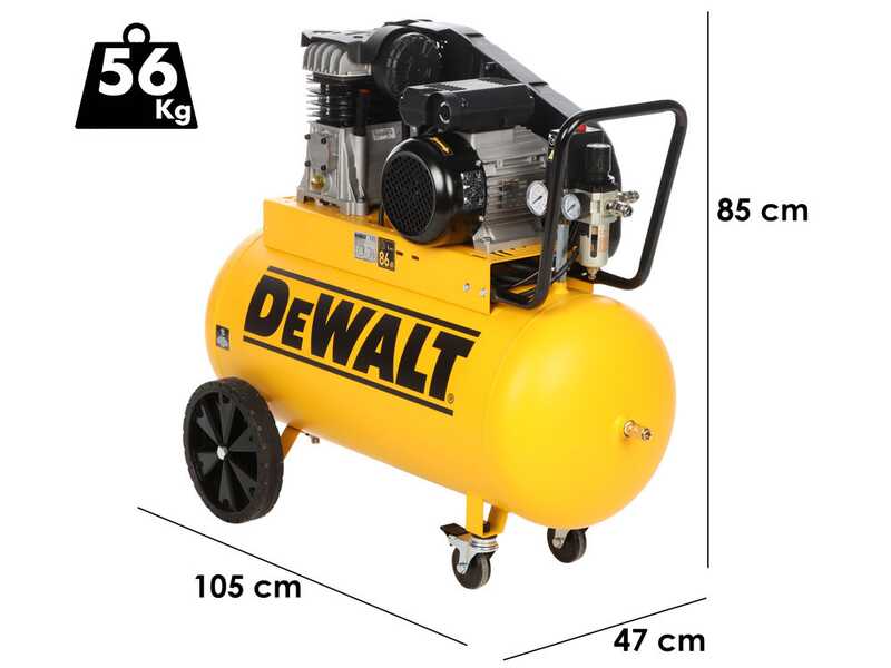 DeWalt DXCMB2M100HE - Compresor de aire el&eacute;ctrico monof&aacute;sico de correa - Motor 2 HP &ndash; 100 L