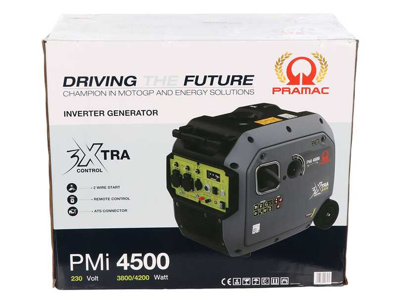 Pramac PMi 4500 - Generador de corriente inverter con ruedas 4,2 kW - Continua 3,8 kW Monof&aacute;sica
