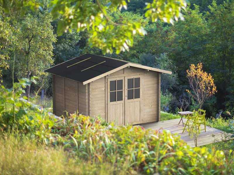 Alce Opera 300x250 - Caseta de jard&iacute;n de madera - Con ventanas y puerta de doble hoja - 300x250x219 cm