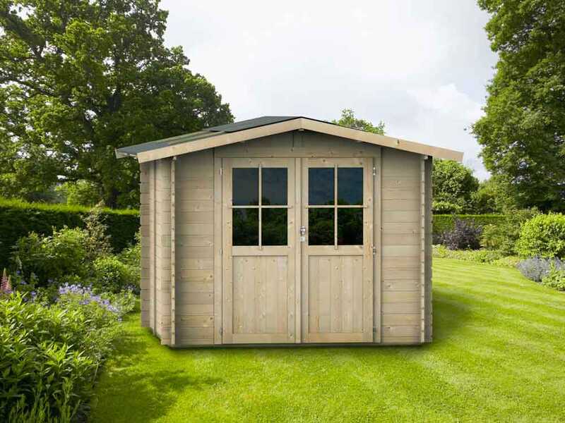 Alce Opera 250x250 - Caseta de jard&iacute;n de madera - Con ventanas y puerta de doble hoja - 250x250x207 cm