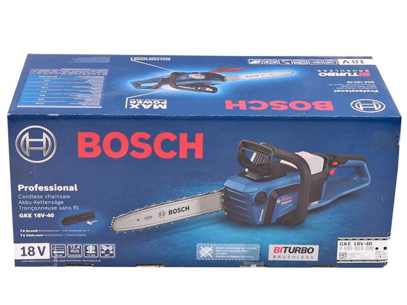 Bosch Professional BITURBO GKE 18V-40 - Motosierra el&eacute;ctrica de bater&iacute;a - 18V 8Ah - Espada de 40cm