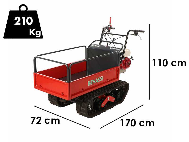 Benassi M503H - Carretilla de orugas - Caj&oacute;n hidr&aacute;ulico extensible - Capacidad 550 Kg