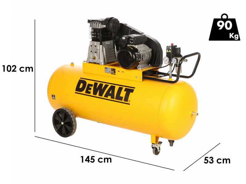 DeWalt DXCMB3M201HE - Compresor de aire el&eacute;ctrico monof&aacute;sico de correa - Motor 3 HP &ndash; 200 L