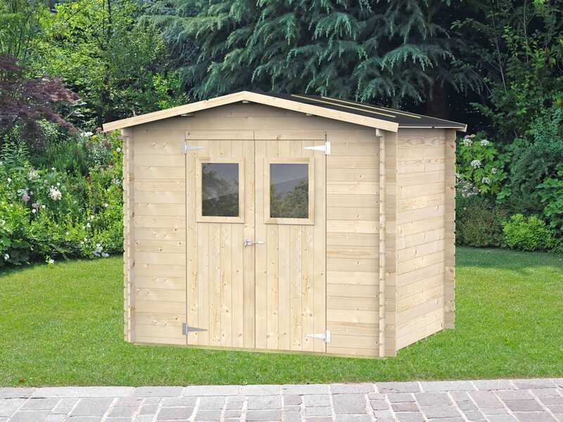 Alce Hobby 248x198 - Caseta de jard&iacute;n de madera - Con ventanas y puerta de doble hoja - 248x198x217 cm