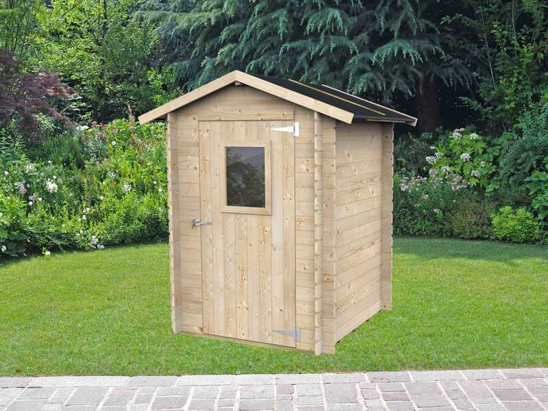 Alce Hobby 146x146 - Caseta de jard&iacute;n de madera - Con ventana delantera - 146x146x204 cm