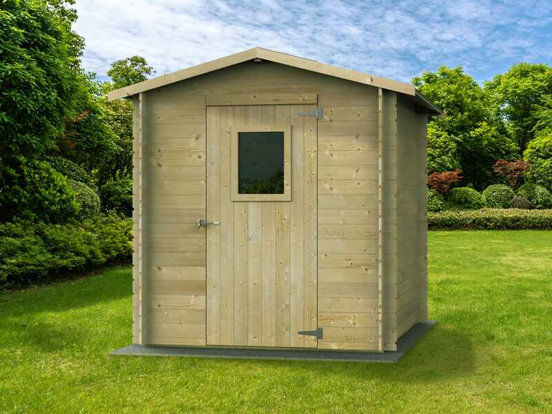 Alce Regis 198x198 - Caseta de jard&iacute;n de madera - Con ventana delantera - 198x198x216 cm