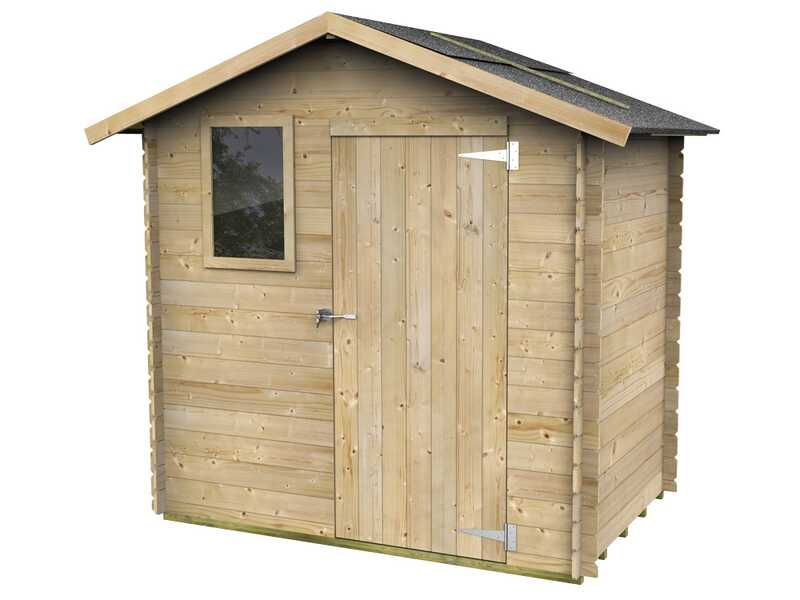 Alce Livia 198x130 - Caseta de jard&iacute;n de madera - Con ventana delantera - 198x130x205 cm