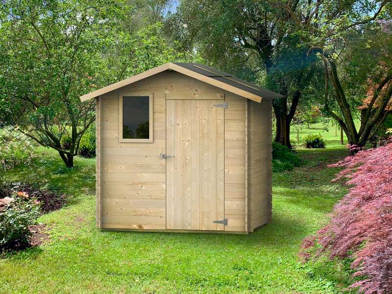 Alce Livia 198x130 - Caseta de jard&iacute;n de madera - Con ventana delantera - 198x130x205 cm