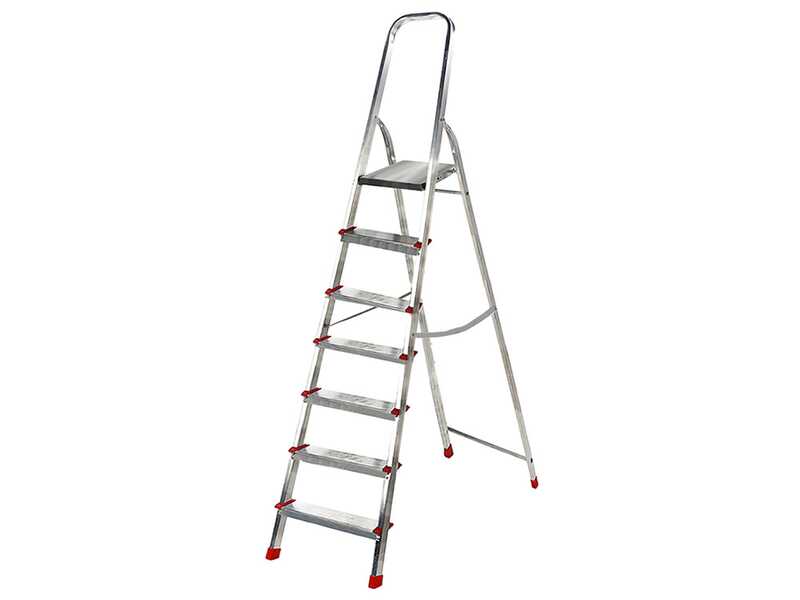 Escalera de aluminio con caballete Alice 7, 7 pelda&ntilde;os,  2,15 m