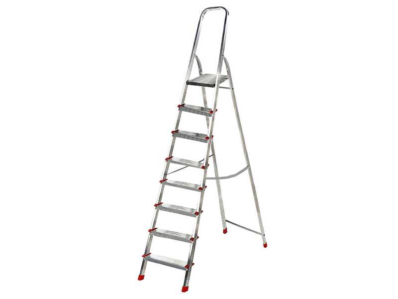 Escalera de aluminio con caballete Alice 8, 8 pelda&ntilde;os,  2,37 m